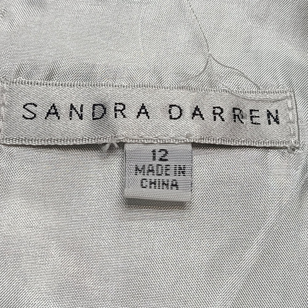 Sandra Darren Fit Flare Dress Womens 12 Black White New Floral Beaded Sleeveless - Picture 5 of 8